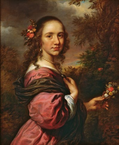 Portret van een Dame, 1658 door Govaert Flinck